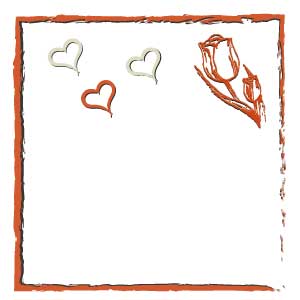 Rahmen mit Tulpe und Herzchen