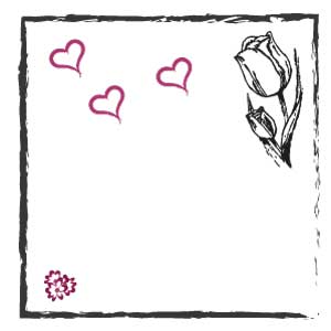 Rahmen mit Tulpe und Herzchen