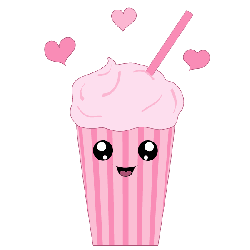 niedlicher Kawaii Eisshake in rosa