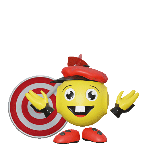 lustige Flgur springt freudig in die Luft